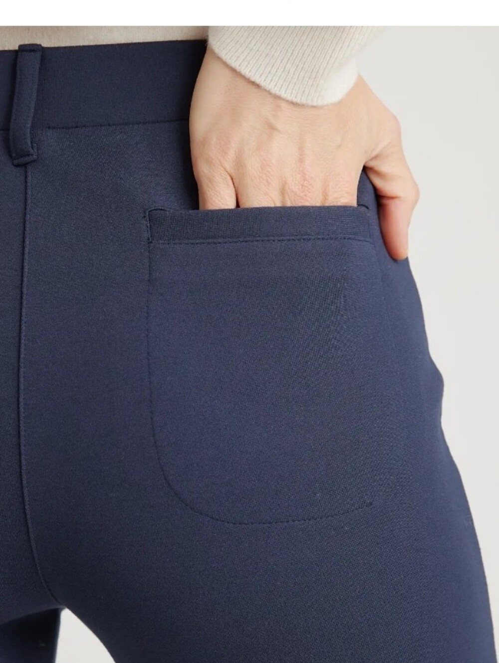 Quince Navy 4 Pocket Stretch Ponte Straight Leg Pants Numerous Sizes - Picture 3 of 9